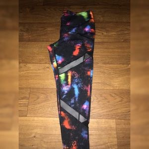 Galaxy print compression workout leggings